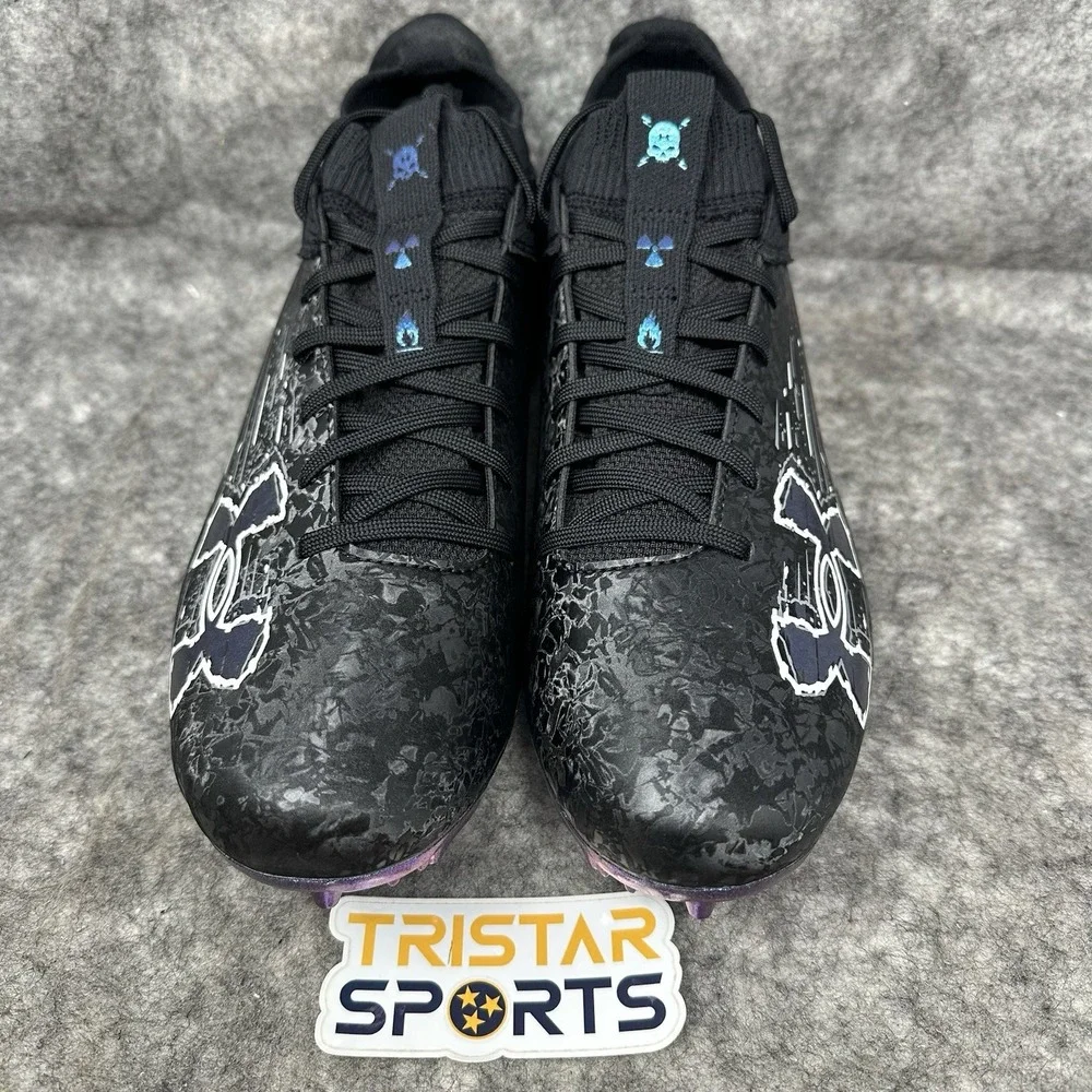 Under Armour Blur Smoke 2.0 MC Football Cleats Mens Size 8.5 Black Mod Grey